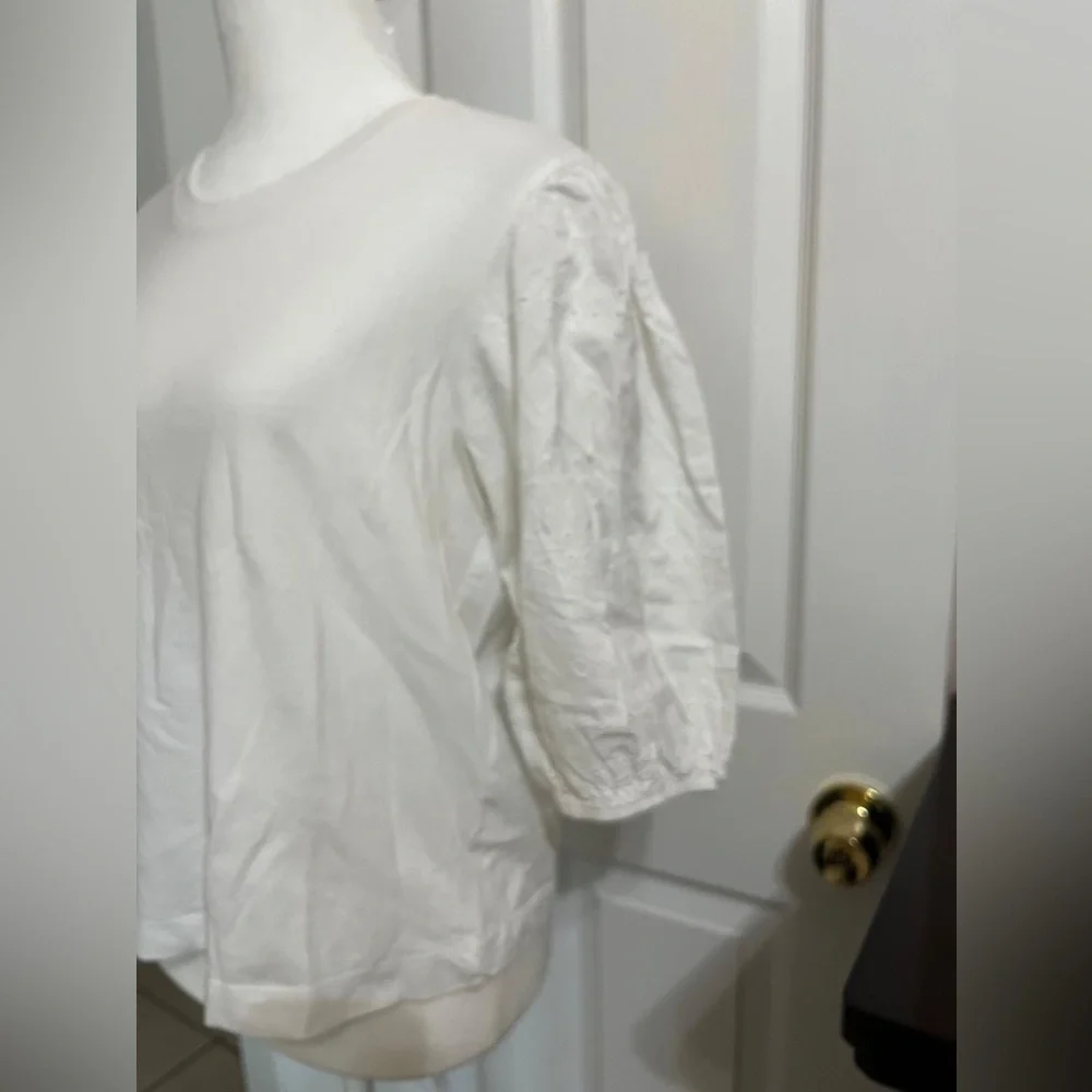 (N) Zara White Puff Sleeve Top
